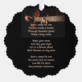 Memorial Keepsake Remembrance Muziekgitaar Ornament Kaart