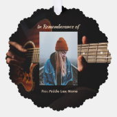 Memorial Keepsake Remembrance Muziekgitaar Ornament Kaart (Voorkant)