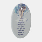 Memorial Keepsake  Remembrance Wolf Keramisch Ornament (Rechts)