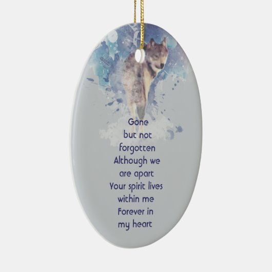Memorial Keepsake  Remembrance Wolf Keramisch Ornament (Rechts)