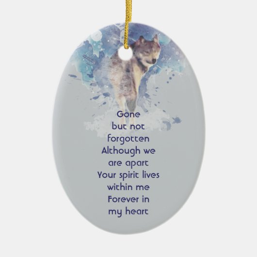Memorial Keepsake Remembrance Wolf Keramisch Ornament (Voorkant)