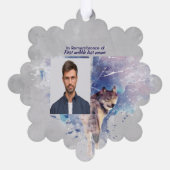 Memorial Keepsake Remembrance Wolf Ornament Kaart (Achterkant)