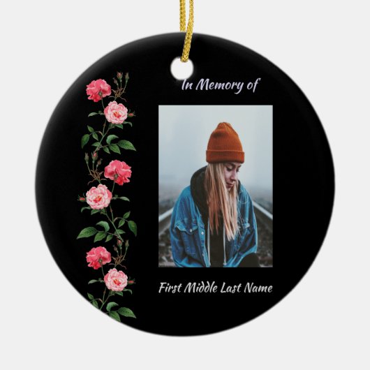  Memorial Keepsake  Roses Garden Flowers Keramisch Ornament (Voorkant)