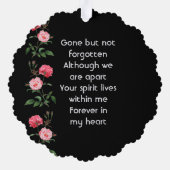 Memorial Keepsake Roses Garden Flowers Ornament Kaart (Achterkant)