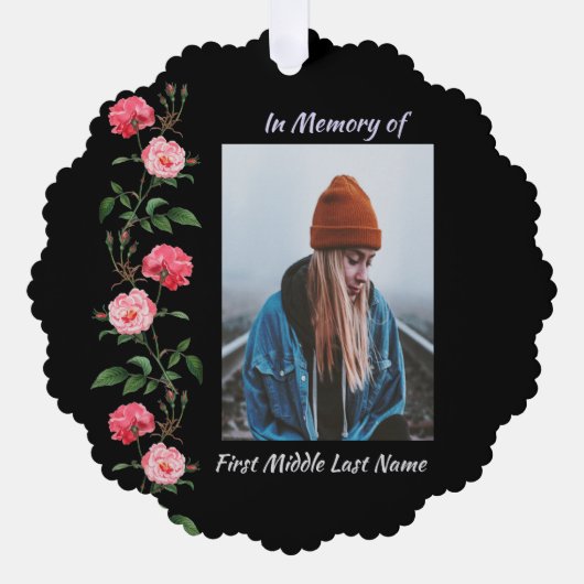 Memorial Keepsake Roses Garden Flowers Ornament Kaart (Voorkant)