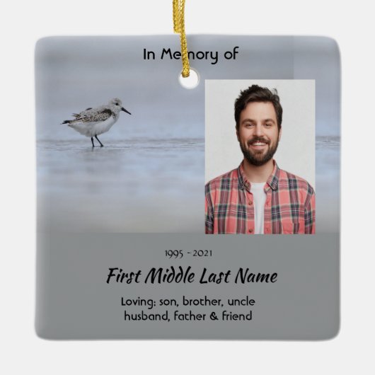  Memorial Keepsake Sandpiper Shore Bird  Keramisch Ornament (Voorkant)