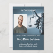  Memorial Keepsake Scales Justice Law Kaart (Voorkant)