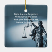 Memorial Keepsake Scales Justice Law Keramisch Ornament (Achterkant)