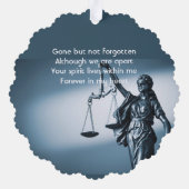Memorial Keepsake Scales Justice Law Ornament Kaart (Achterkant)
