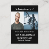 Memorial Keepsake Schalen van het Rechtvaardigheid Visitekaartje (Voorkant)