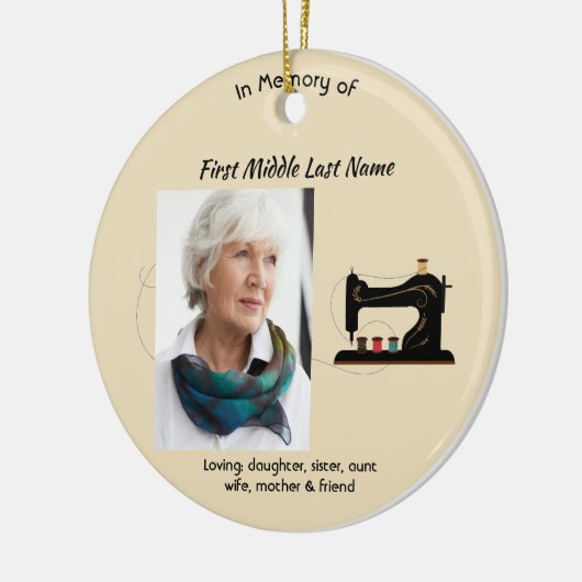 Memorial Keepsake Seamstress  Keramisch Ornament (Links)