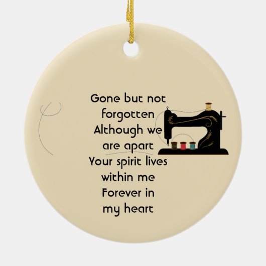 Memorial Keepsake Seamstress  Keramisch Ornament (Achterkant)