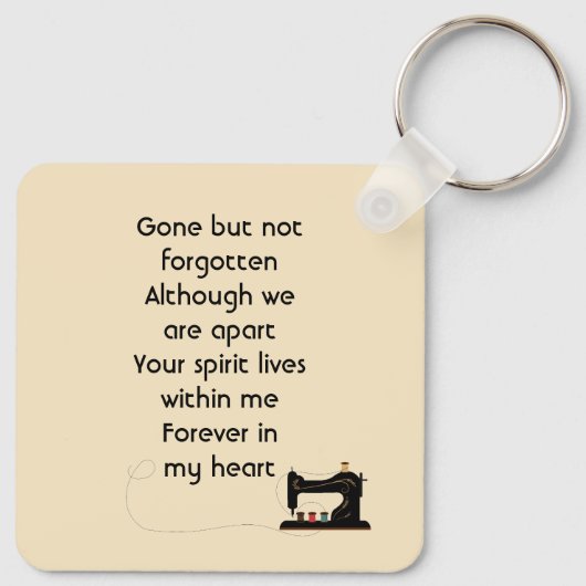  Memorial Keepsake Seamstress  Sleutelhanger (Achterkant)