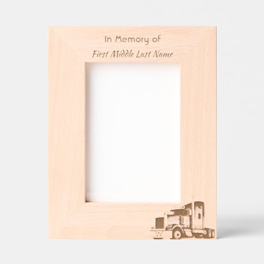 Memorial Keepsake Semi Truck Tractor Trailer Gegraveerde Lijstjes (Voorkant)