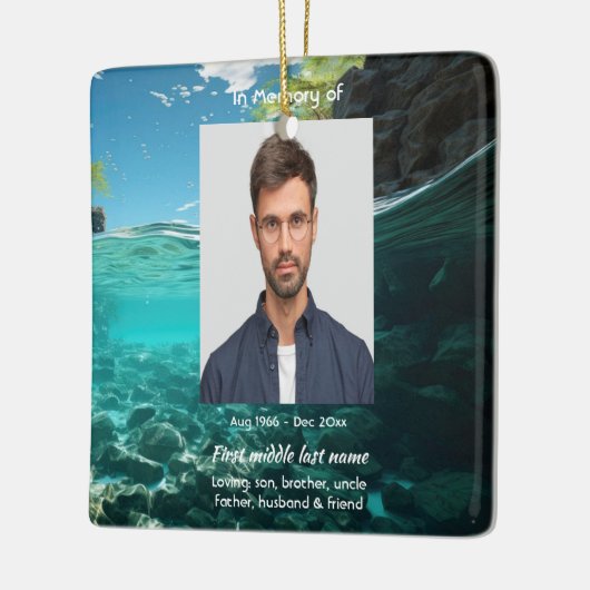 Memorial Keepsake Service Deep Sea Diving Diver Keramisch Ornament (Links)