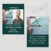 Memorial Keepsake Shuffle bordspel Visitekaartje (Voorkant / Achterkant)