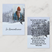 Memorial Keepsake Skiën Skiën Sneeuw Winter Ski Visitekaartje (Voorkant / Achterkant)