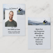 Memorial Keepsake Snowboarding Winter Contactkaartje (Voorkant / Achterkant)