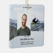 Memorial Keepsake Snowboarding Winter Keramisch Ornament (Rechts)
