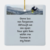 Memorial Keepsake Snowboarding Winter Keramisch Ornament (Achterkant)