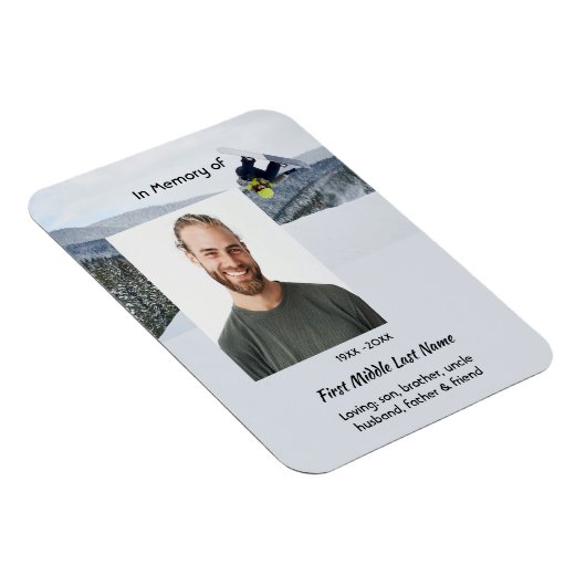 Memorial Keepsake Snowboarding Winter Magneet (Rechterzijde)