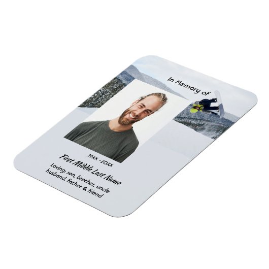 Memorial Keepsake Snowboarding Winter Magneet (Linkerzijde)