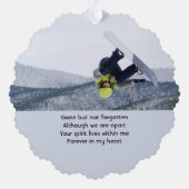 Memorial Keepsake Snowboarding Winter Ornament Kaart (Achterkant)