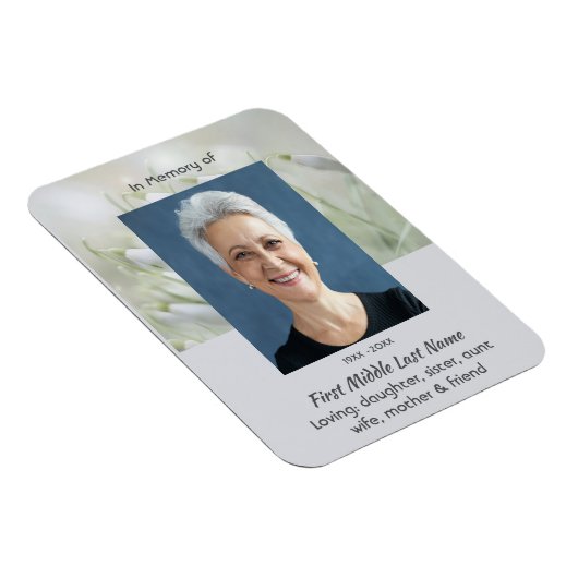 Memorial Keepsake Snowdrop Flowers Magneet (Rechterzijde)