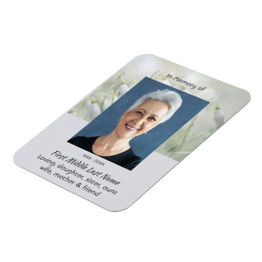 Memorial Keepsake  Snowdrop Flowers Magneet (Linkerzijde)