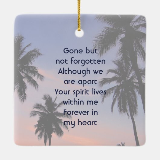 Memorial Keepsake Tropical Beach Ceramic Keramisch Ornament (Achterkant)