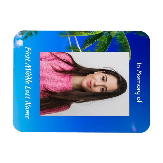 Memorial Keepsake Tropical Beach Exotic Magneet (Horizontaal)