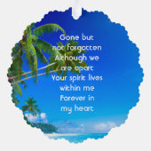 Memorial Keepsake Tropical Beach Exotic Ornament Kaart (Achterkant)