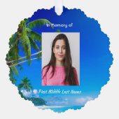 Memorial Keepsake Tropical Beach Exotic Ornament Kaart (Voorkant)