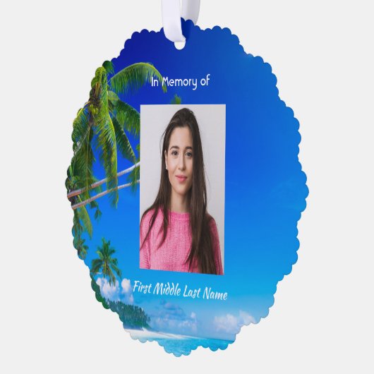 Memorial Keepsake Tropical Beach Exotic Ornament Kaart (Links)