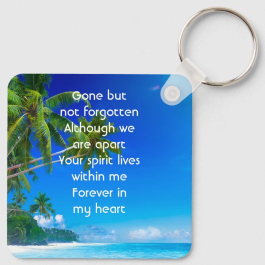 Memorial Keepsake Tropical Beach Exotic Sleutelhanger (Achterkant)