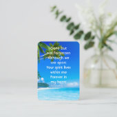 Memorial Keepsake Tropical Beach Exotic Visitekaartje (Staand voorkant)