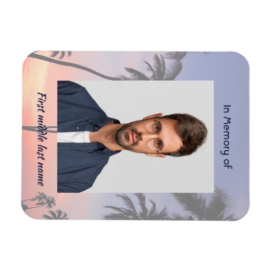 Memorial Keepsake Tropical Beach Magneet (Horizontaal)