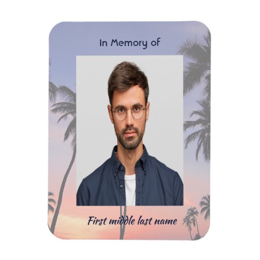 Memorial Keepsake Tropical Beach Magneet (Verticaal)