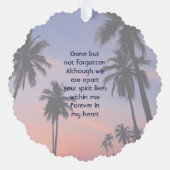 Memorial Keepsake Tropical Beach Ornament Kaart (Achterkant)