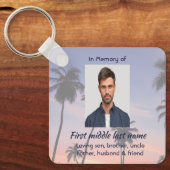 Memorial Keepsake Tropical Beach Sleutelhanger (Voorkant)