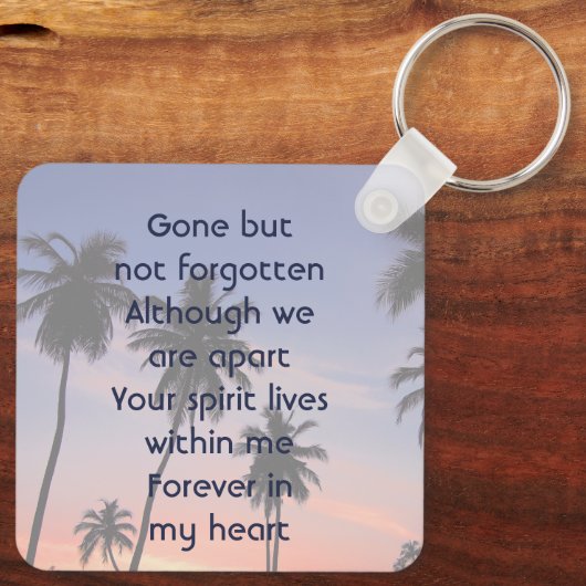 Memorial Keepsake Tropical Beach Sleutelhanger (Achterkant)