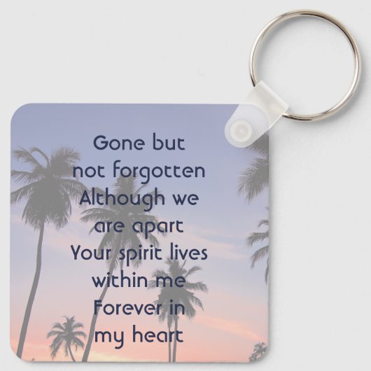 Memorial Keepsake Tropical Beach Sleutelhanger (Achterkant)