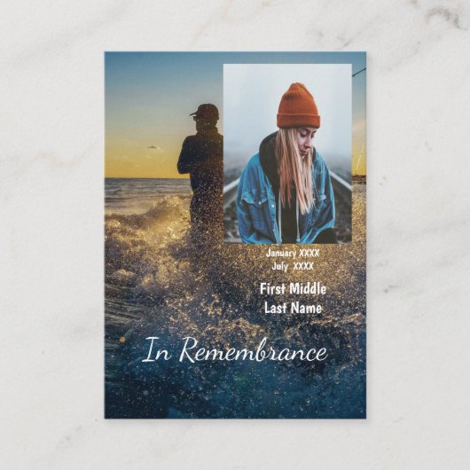 Memorial Keepsake visser Vist vis Visitekaartje (Voorkant)