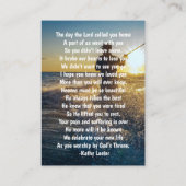 Memorial Keepsake visser Vist vis Visitekaartje (Achterkant)