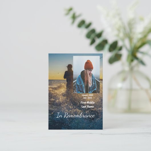 Memorial Keepsake visser Vist vis Visitekaartje (Staand voorkant)