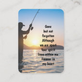 Memorial Keepsake visser Vist vis Visitekaartje (Achterkant)