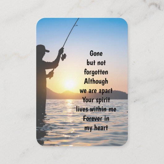 Memorial Keepsake visser Vist vis Visitekaartje (Achterkant)