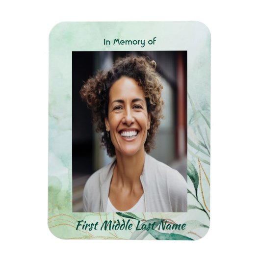 Memorial Keepsake  Watercolor Foliage  Magneet (Verticaal)