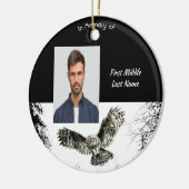 Memorial Keepsake Watercolor Owl Bird Keramisch Ornament (Links)