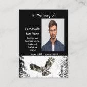 Memorial Keepsake Watercolor Owl Bird Visitekaartje (Voorkant)